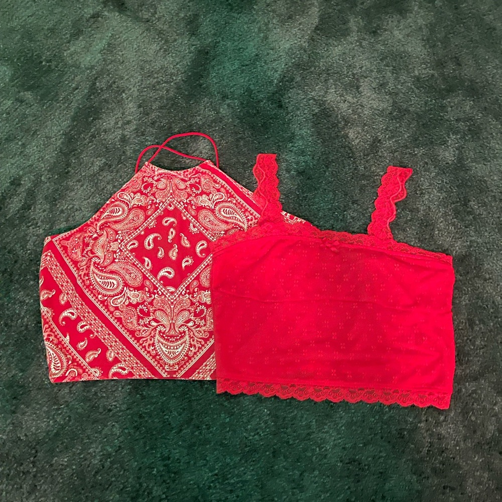 Red crop top bundle.